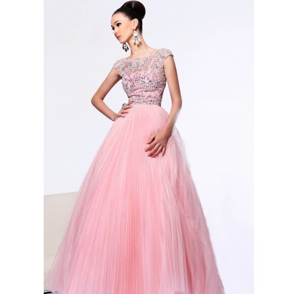 Luxurious Couture Wedding Evening Prom Party Runway Designer Beaded Gown Dress - Picture 1 of 16